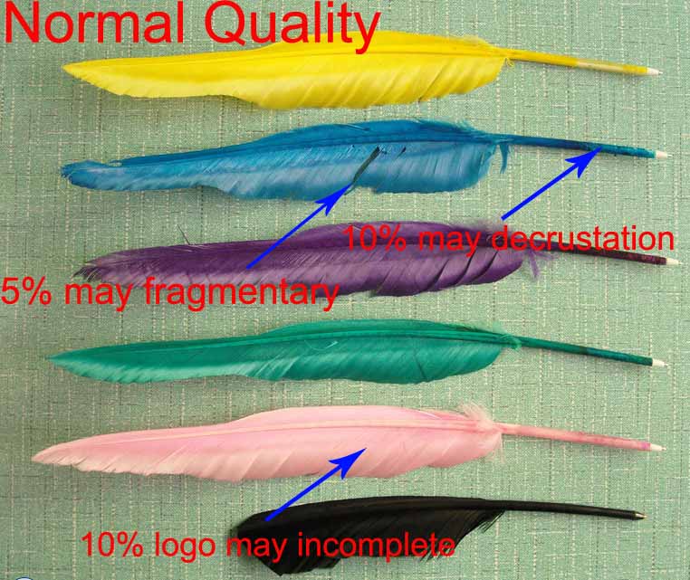 13" Normal Quality Quill Feather Pen With Baggie Packing